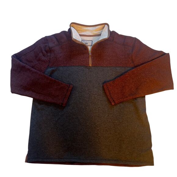 Dakota Grizzly Sweater Mens XXL Gray Red Long Sleeve Pullover 1/4 Zip - Picture 1 of 7
